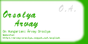 orsolya arvay business card