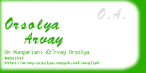 orsolya arvay business card